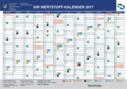 IHR WERTSTOFF-KALENDER 2017