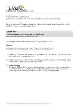 Referendumsbegehren - Gemeinde Neckertal