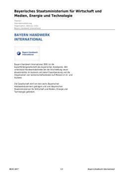 Bayern Handwerk International - Bayerisches Staatsministerium für