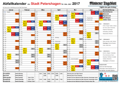 Abfallkalender der Stadt Petershagenfür das Jahr 2017