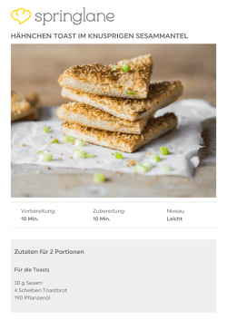 H&auml;hnchen Toast im knusprigen Sesammantel