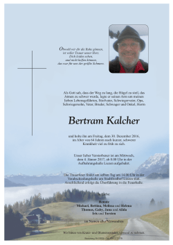 Bertram Kalcher - Bestattung Haider