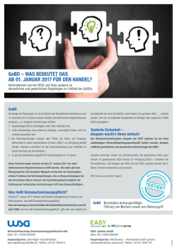 GoBD &ndash; WAS BEDEUTET DAS AB 01. JANUAR 2017 F&Uuml;R DEN