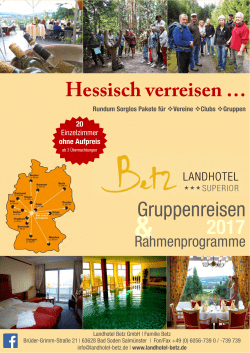Gruppenreisen Busreisen Hotel Landhotel Betz Spessart Rhoen