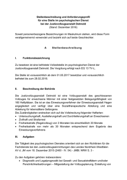 Detaillierte Stellenbeschreibung und Anforderungsprofil