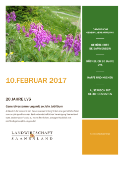 10.februar 2017 - Landwirtschaftliche Vereinigung Saanenland