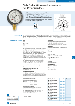 Rohrfeder-Standardmanometer für Differenzdruck