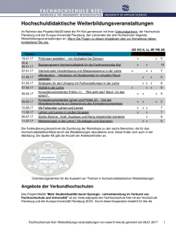 Hochschuldidaktische Weiterbildungsveranstaltungen