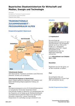 Transnationale Zusammenarbeit - Europäischer Fonds für regionale