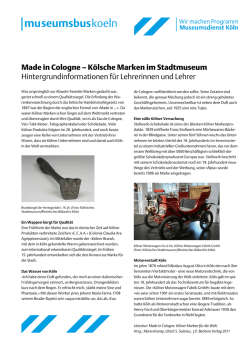 Hintergrundinformationen f&uuml;r Lehrerinnen und
