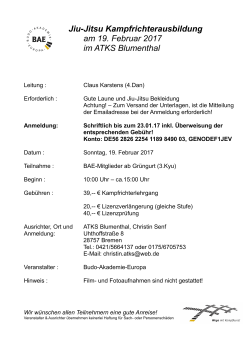 Jiu-Jitsu Kampfrichterausbildung am 19. Februar 2017 im ATKS