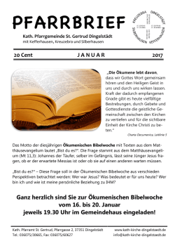 Januar - Pfarrgemeinde Dingelst&auml;dt