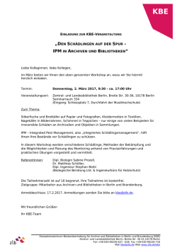 Einladung  - Zentral- und Landesbibliothek Berlin