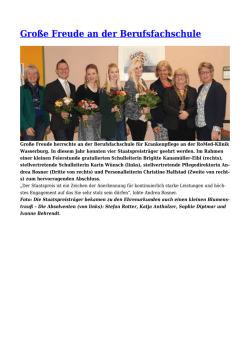 Gro&szlig;e Freude an der Berufsfachschule