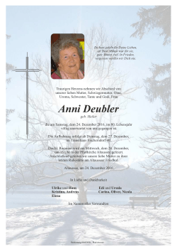 Anni Deubler - Bestattung Haider