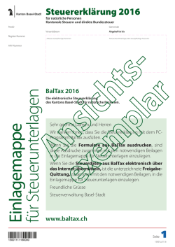 Einlagemappe f&uuml;r Steuerunterlagen