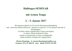 Einladung zum Weihnachts-Übungsseminar