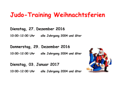 Judo-Training Weihnachtsferien