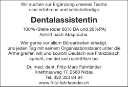 Dentalassistentin