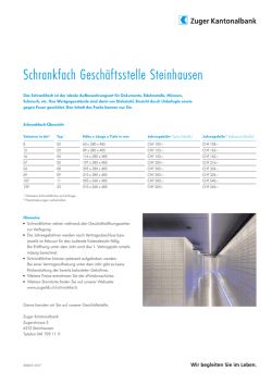 Schrankfach Geschäftsstelle Steinhausen