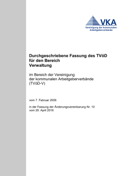 TVöD-V i. d. F. der Änderungsvereinbarung Nr. 10 - KAV-NW