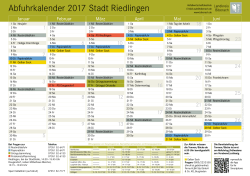 Abfuhrkalender 2017 Stadt Riedlingen
