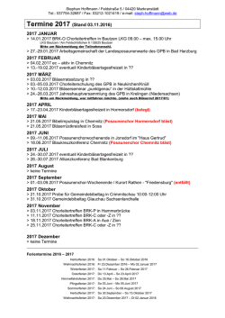 Termine 2017 (Stand 03.11.2016) 2017 JANUAR 2017 FEBRUAR