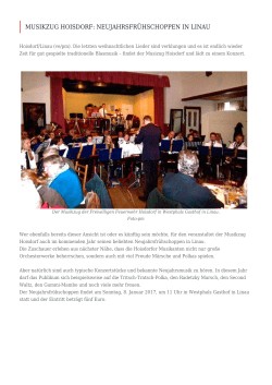 Musikzug Hoisdorf: Neujahrsfrühschoppen in Linau