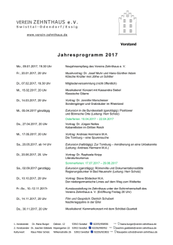 Jahresprogramm 2017 - Verein Zehnthaus eV