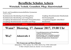 Informationsabend f&uuml;r Eltern und Sch&uuml;ler am 17.01.2017, 19:00 Uhr