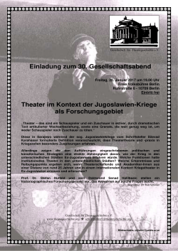 Theater im Kontext der Jugoslawien