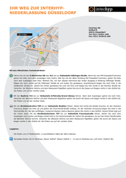 IHR WEG ZUR INTERHYP- NIEDERLASSUNG D&Uuml;SSELDORF