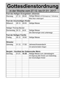 Gottesdienstordnung