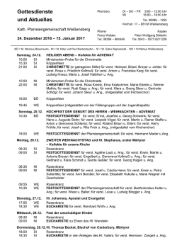 Gottesdienste und Aktuelles