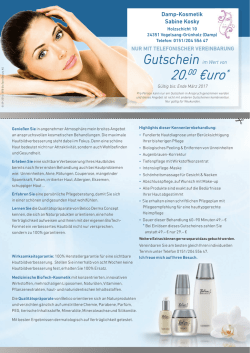 Gutschein. - bei Damp Kosmetik in Vogelsang
