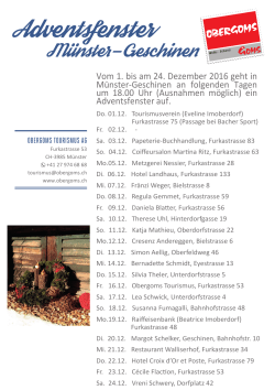 Vom 1. – 24. Dezember 2016 geht an jedem - Münster