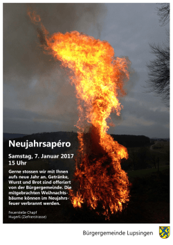 Neujahrsapéro - Bürgergemeinde Lupsingen