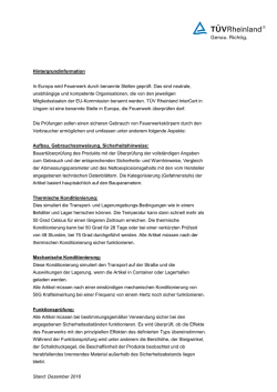 Hintergrundinformation Feuerwerk