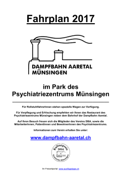 Fahrplan 2017 im Park des Psychiatriezentrums Münsingen