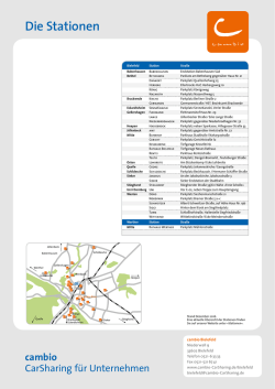 Die Stationen - cambio CarSharing