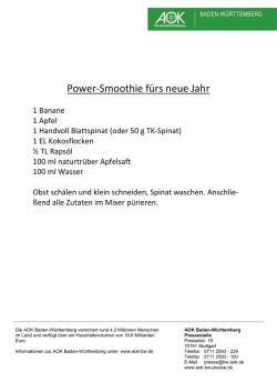 Power-Smoothie fürs neue Jahr - AOK - Baden