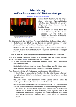 Islamisierung: Weihnachtssummen statt