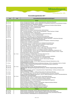 Jahres-Veranstaltungskalender