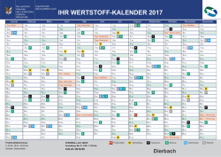 IHR WERTSTOFF-KALENDER 2017