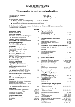 Telefonverzeichnis - Gemeinde Bempflingen