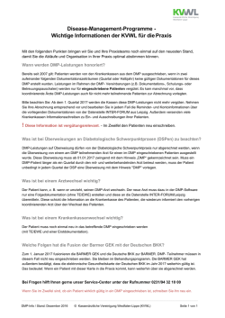 DMP Praxisinformationen der KVWL