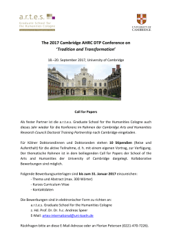 The 2017 Cambridge AHRC DTP Conference on