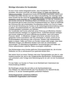 Hundesteuer - Allgemeine Information