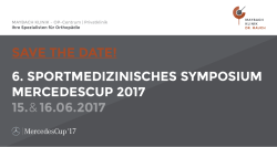 saVe the date! 6. sportmedizinisches