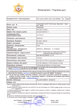 Programma Gara - Sci club Laives